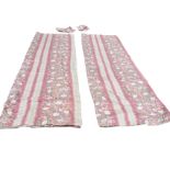 A pair of long lined and interlined floral cotton curtains printed in the Pearl River pattern by