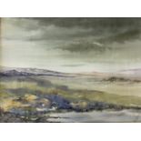 Felicity Capper, watercolour, Dartmoor landscape, signed, mounted & framed, with artists label to