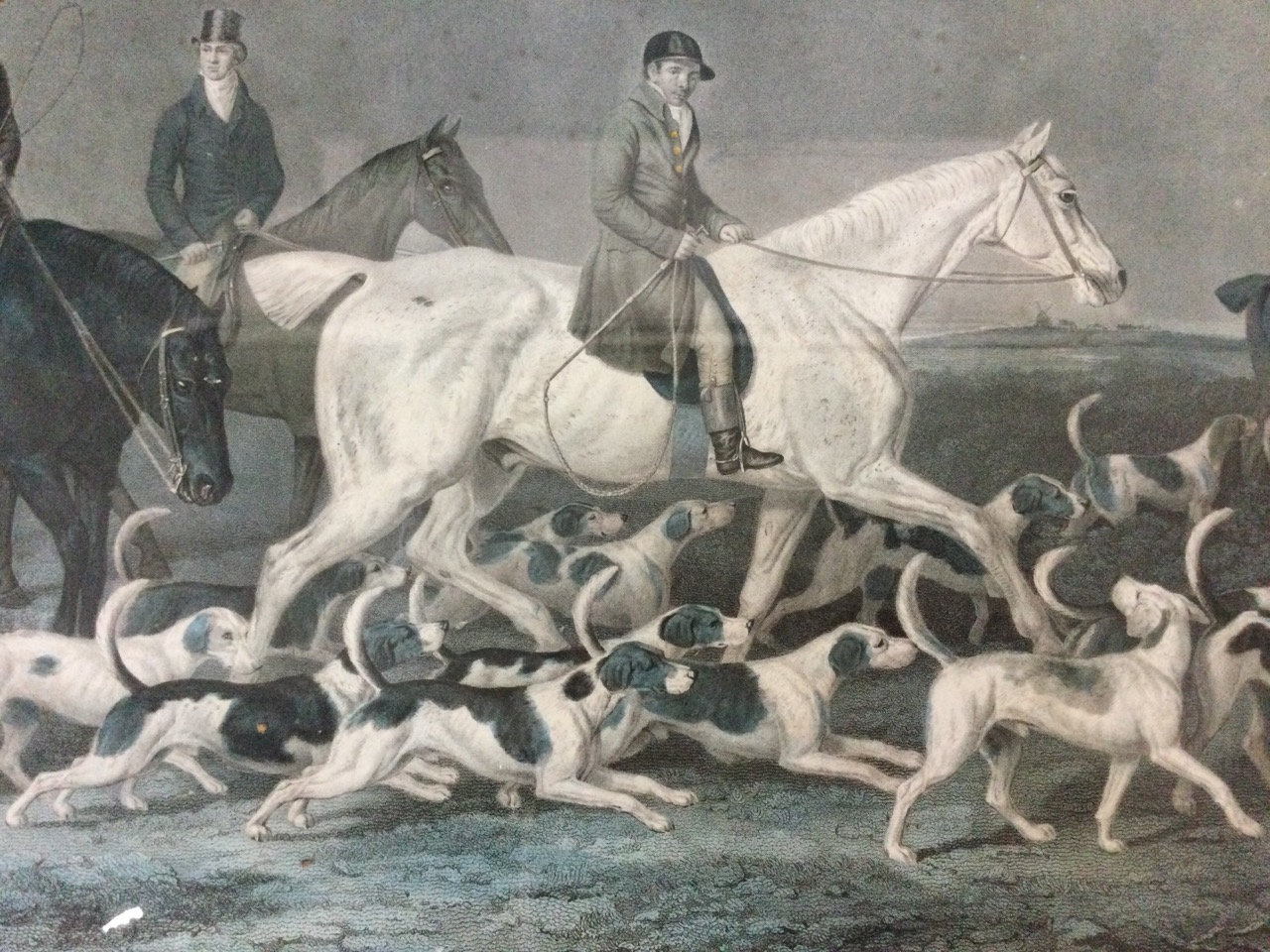 A Victorian handcoloured engraving published in 1823, The Earl of Derby’s Stag Hounds after - Image 3 of 3