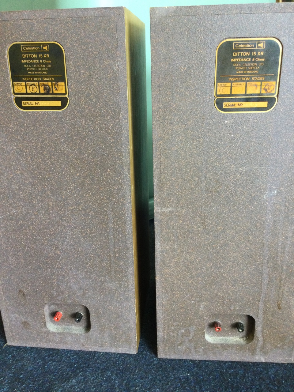 A pair of walnut cased Celestion Dutton 15 XR speakers. (9.75in x 9.5in x 22in) (2) - Image 3 of 3