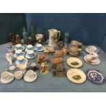 Miscellaneous ceramics & glass including a Palissy six-piece coffee set in the Regatta pattern,