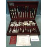 A boxed Sheffield canteen of silver plated cutlery by Inkerman with six settings - looks unused. (