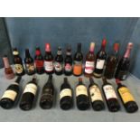 The contents of a booze cupboard - 12 assorted red & white wine, including chateau neuf-du-pape