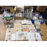 A stamp collection contained in eleven home-made albums, loose stamps, envelopes of stamps, first
