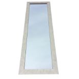 A rectangular contemporary mirror in ebonised frame with brushed metalised finish. (15.75in x 49.