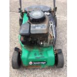 A Sovereign rotary garden mower, the machine with grassbox and Briggs & Stratton petrol engine - A/