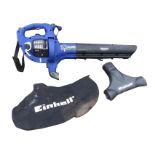 An Einhell petrol driven garden vac & blower, the machine with dustbag and twin wheeled hoover