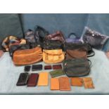 A collection of vintage leather, vinyl bags & purses - Saffron Winds, embroidered, Visconti, Luca