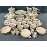 A Country Vine dinner & breakfast set with ivy leaf style decoration to gadroon moulded pieces -