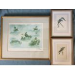 RW Milliken, coloured print, studies of grouse, signed and numbered in pencil on margin, mounted &