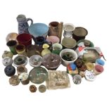 Miscellaneous ceramics & glass including studio pottery, stoneware jugs & pots, Buchan,