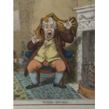 A handcoloured nineteenth century engraving titled Wide-Awake, the print depicting startled seated