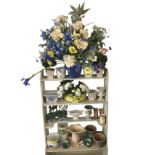 Miscellaneous flower vases & jardinieres including a Constance Spry stoneware leaf-cast vase,