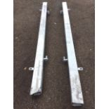 A pair of unused galvanised square section gateposts. (81in x 4in x 4in) (2)