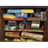 Miscellaneous childrens toys & games including a football table, a boxed Tri-ang cruiser, boxed