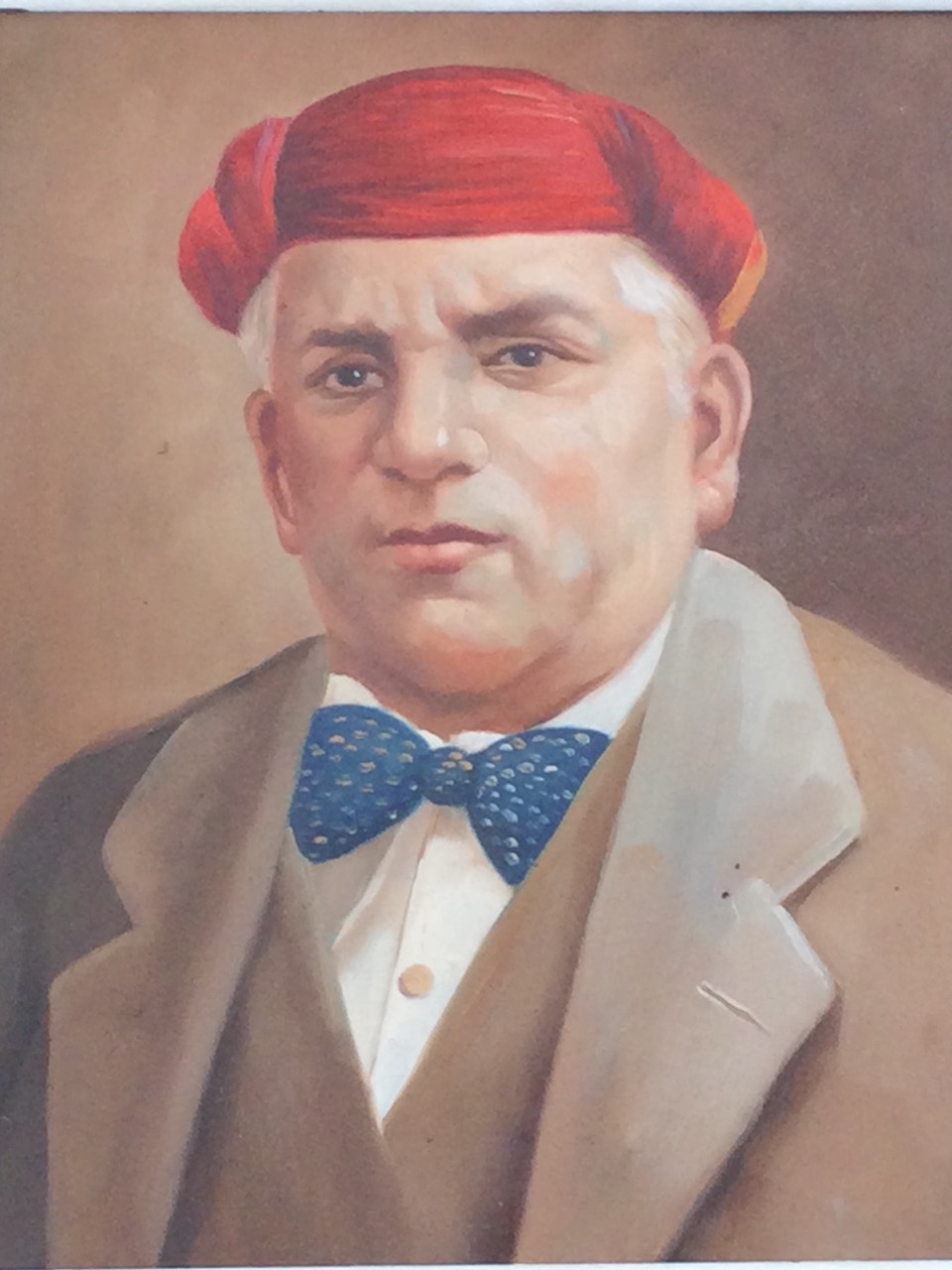 Oil on board, bust study of an eastern gentleman wearing turban, unsigned & framed. (7.75in x 9.