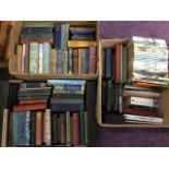 Three boxes of books including classics, a collection of 24 Giles cartoon books, plays, childrens,