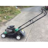 A Sovereign rotary garden mower, the machine with grassbox and Briggs & Stratton petrol engine - A/