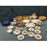 Miscellaneous ceramics including bowls, Midwinter chintz, royal commemorative dishes, a Penrith