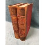 The National Edition of The Works of Robert Burns, the two gilt edged leather bound volumes each