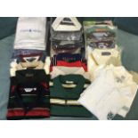 37 polo shirts, tee shirts, rugby shirt etc., nearly all new in packets, and a mix of long and short