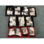 A collection of 18 pairs of earrings, all 'as new' in mint condition, boxed and in original