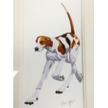 Mary Ann Rogers, watercolour, study of border hound ‘Mountain’, signed in pencil on margin,