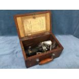 A mahogany cased Dobbie McInnes steam engine indicator machine, the patented instrument design no1