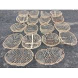 Eighteen oval galvanised mesh potatoes trays. (23in) (18)