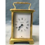 A French carriage clock by Duverdrey & Bloquel, the architectural style case housing an eight-day