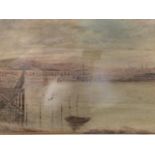 W Shortreel, watercolour, view of Berwick upon Tweed from Tweedmouth before the new bridge, signed