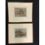 TH Mew, pencil and watercolours, a pair, huntsman and hounds in field, signed and dated 1873,