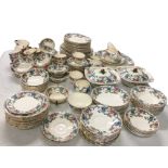 An extensive Royal Cauldon dinner and tea service decorated in the floral Victoria pattern -