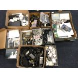 Miscellaneous electrical, computer & telephone gear - sockets, cables, leads, plugs, circuit boards,
