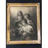 A nineteenth century monochrome mezzotint after James Nixon depicting a family group of women and