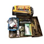 A quantity of miscellaneous tools - files, planes, battery chargers, spanners, screwdrivers,