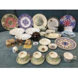 Miscellaneous ceramics including a Maling rack plate, Lillieput Lane cottages, a boxed Royal