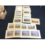 35 hunting prints after various Victorian/Edwardian artists, all titled and in gilt bordered mounts.