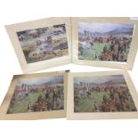 David Trundley, limited edition lithographic print, Scenes of Newmarket, signed in pencil on