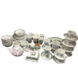 A collection of Portmeirion pottery decorated in the Botanical Garden pattern - bowls, cups &