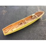 A large uncompleted model boat with solid sandwich built painted hull. (60in)