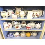 A collection of jugs & teapots - Staffordshire, handpainted, floral, Meakin, novelty, Beswick,