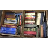 Two boxes of miscellaneous books - Shipping Wonders of the World, reference, novels, history,