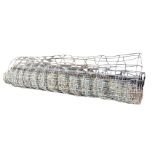 A roll of 6ft galvanised square mesh fencing.