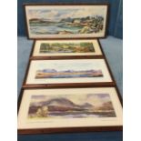 Four framed railway carriage prints of Scottish landscapes - Loch Linnie after Jack Merriott,