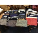 41 pairs of gents trousers including Lands End, Clifford James, Samuel Windsor, Yves St Laurent,