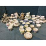 Miscellaneous ceramic teaware including part tea and coffee sets - Japanese, floral, Royal Kendal,