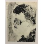 Arnold Daghani, ink on paper, study of a head, signed & dated 1963, laid down & framed. (12.5in x