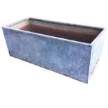 A pain rectangular galvanised trough with tubular rim. (40in x 17in x 15.5in)