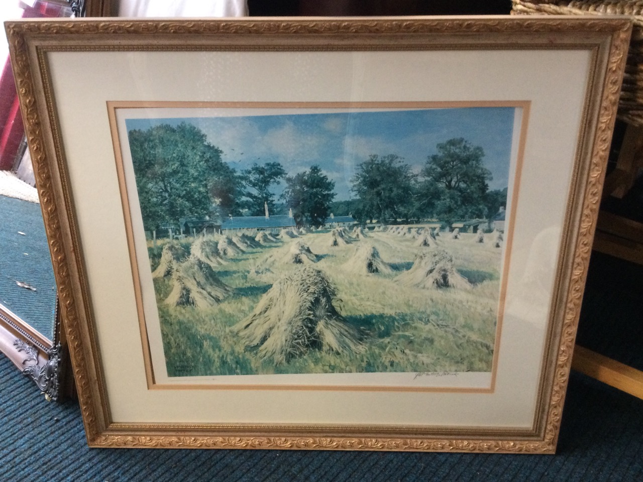 J McIntosh Patrick, lithographic print, cornfield landscape, signed and numbered in pencil on - Image 3 of 3